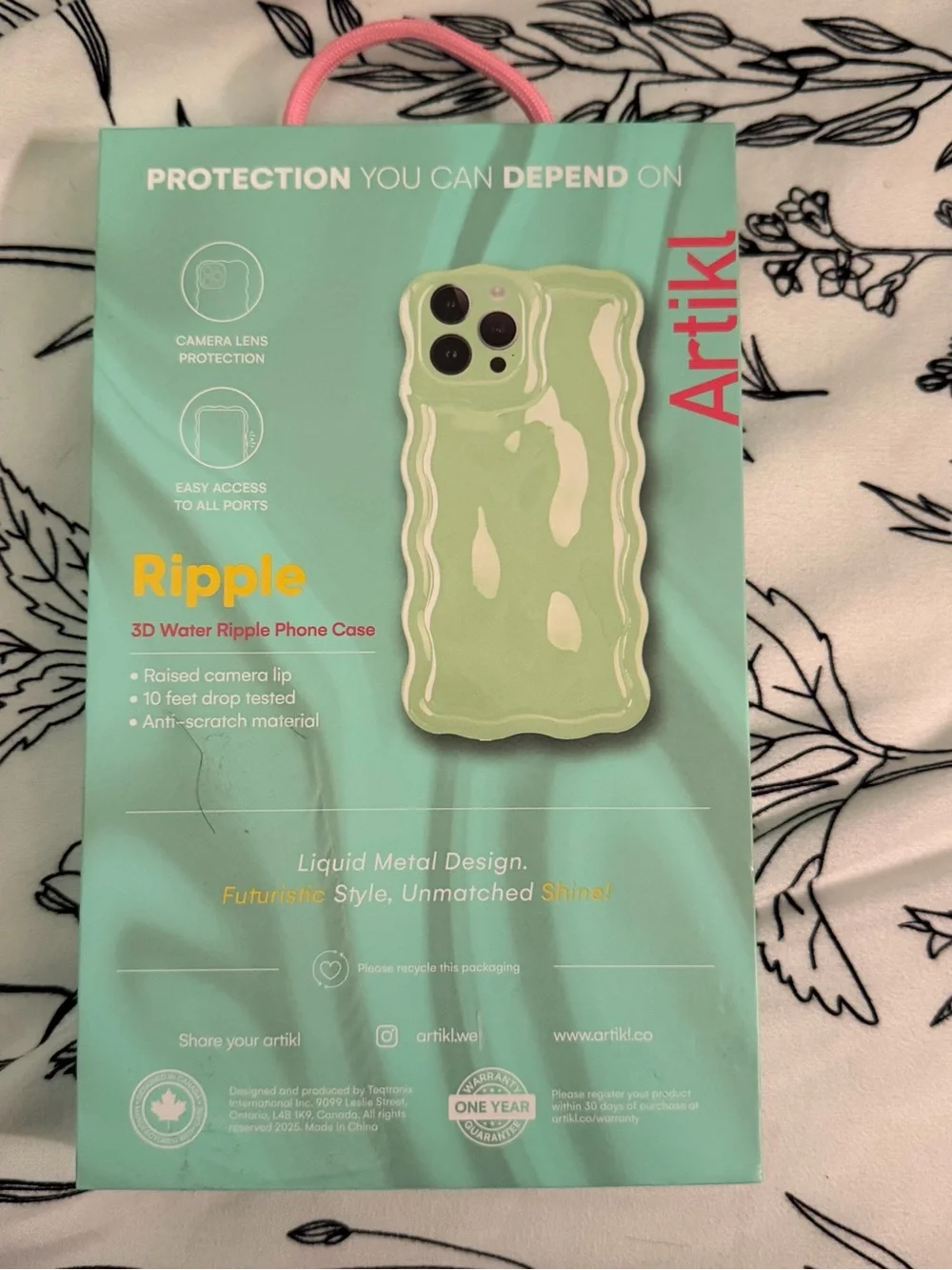 Ripple 3D Water Ripple Case for iPhone 15 Pro Max - Mint Green